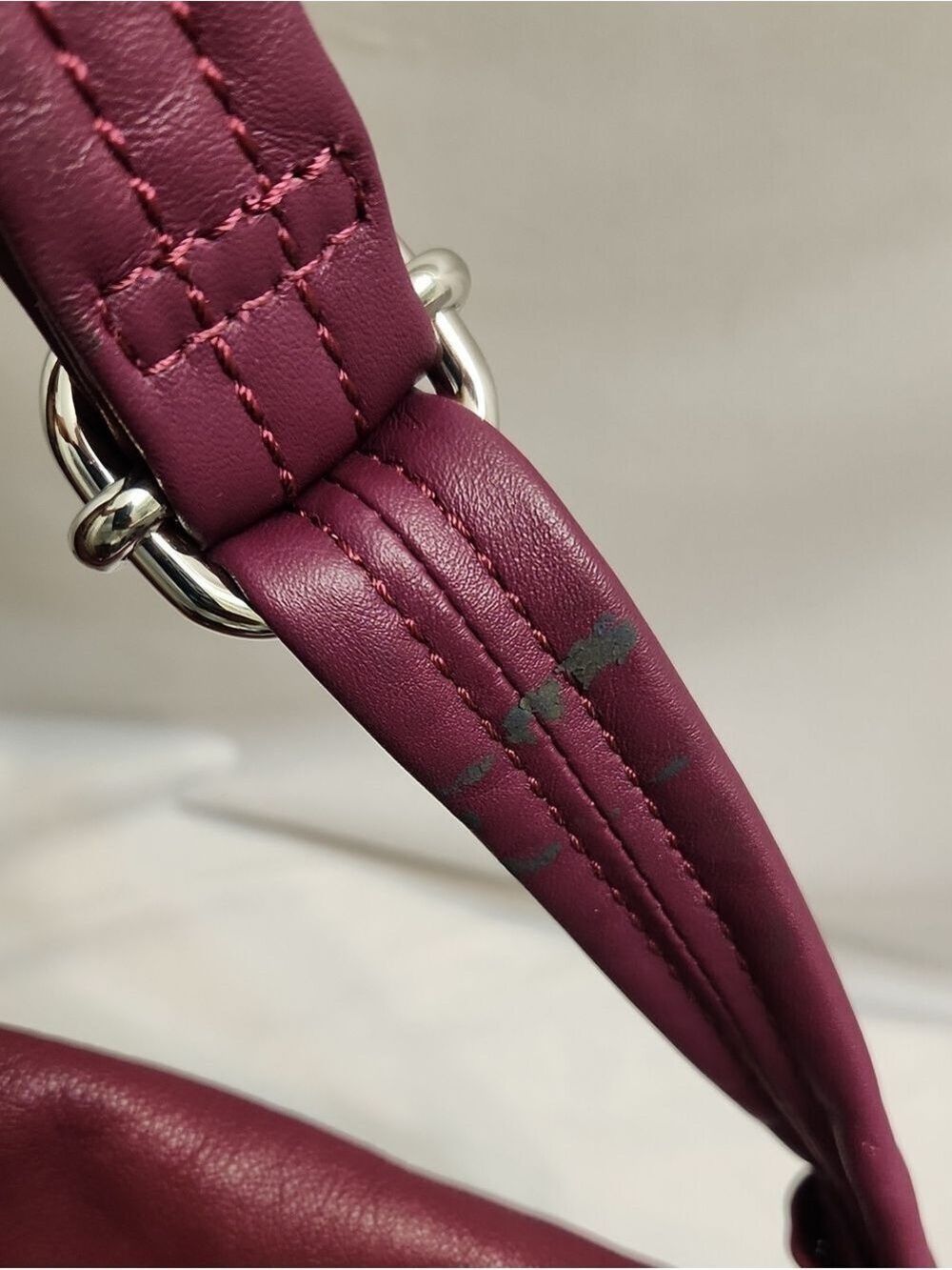 Marc By Marc Jacobs Classic Q Natasha Deep Burgundy Leather Shoulder Bag - Picture 12 of 16